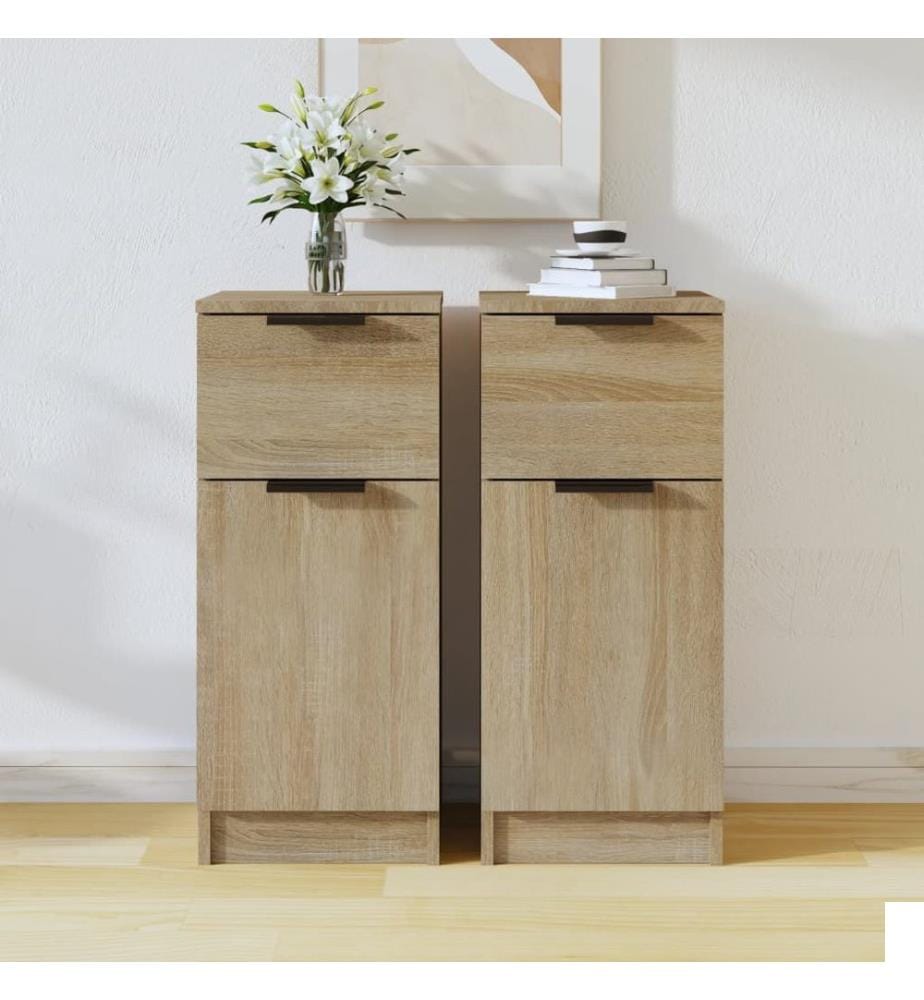 Buffets 2 pcs Chêne Sonoma 30x30x70 cm Bois d'ingénierie