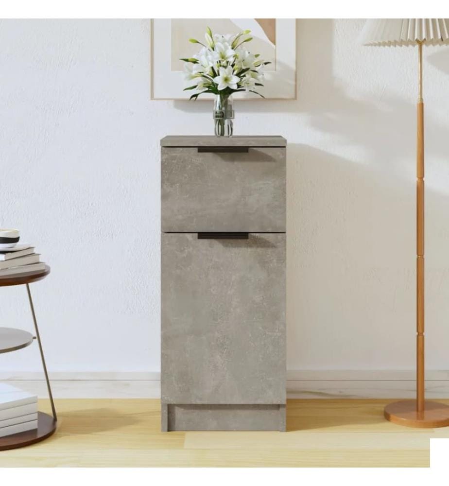 Buffet Gris béton 30x30x70 cm Bois d'ingénierie