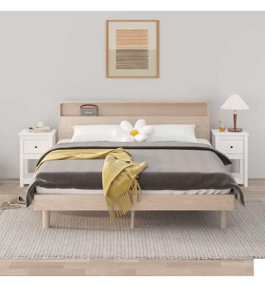 Tables de chevet 2 pcs Blanc 40x35x61,5 cm Bois de pin massif