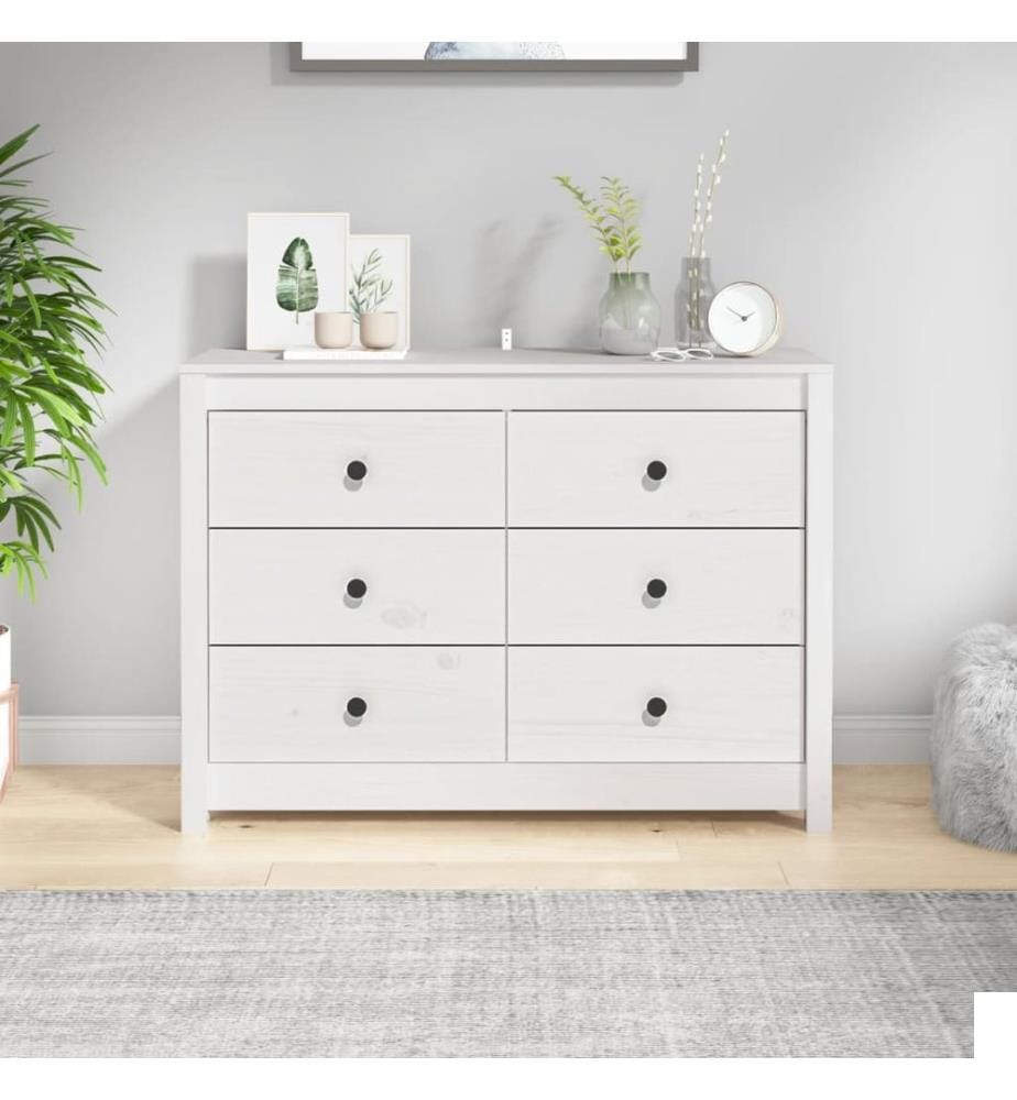 Armoire latérale Blanc 100x40x72 cm Bois de pin massif