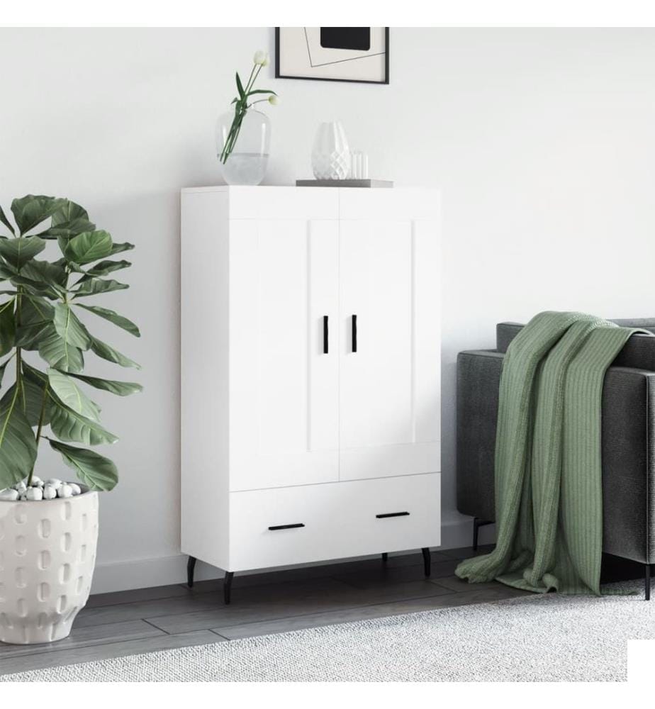 Buffet haut blanc 69,5x31x115 cm bois d'ingénierie