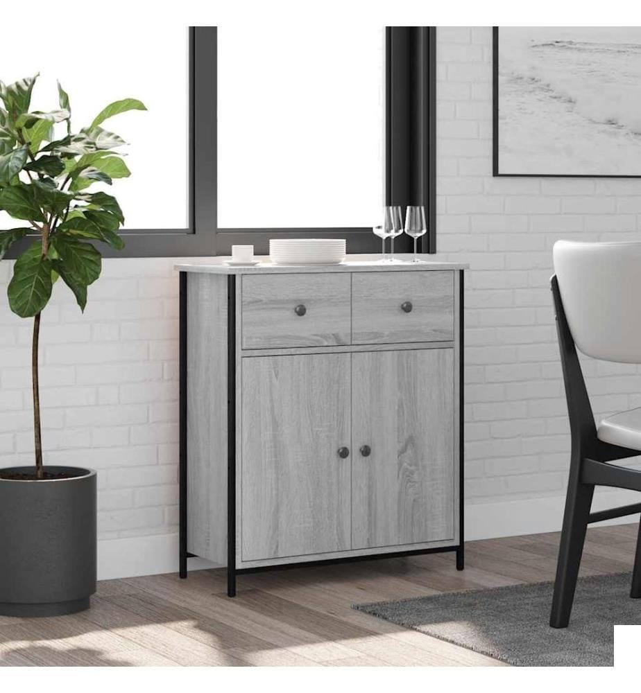 Buffet sonoma gris 70x30x80 cm bois d'ingénierie