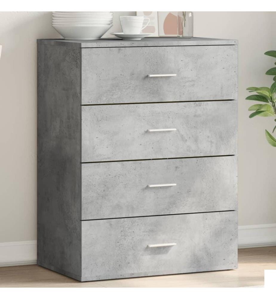 Buffet gris béton 60x39x80 cm bois d'ingénierie