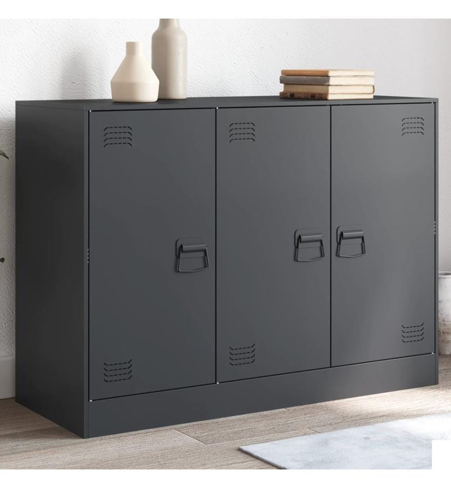 Buffet anthracite 99x39x73 cm acier