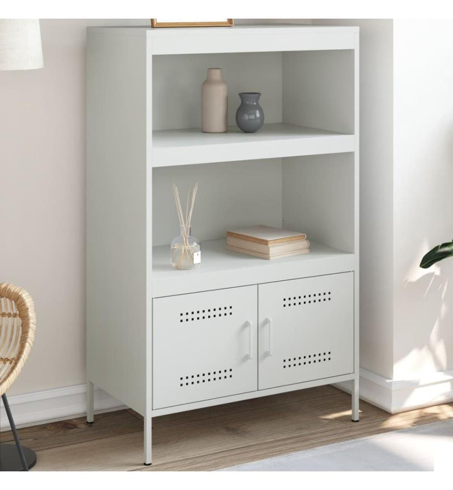 Buffet haut blanc 68x39x113 cm acier