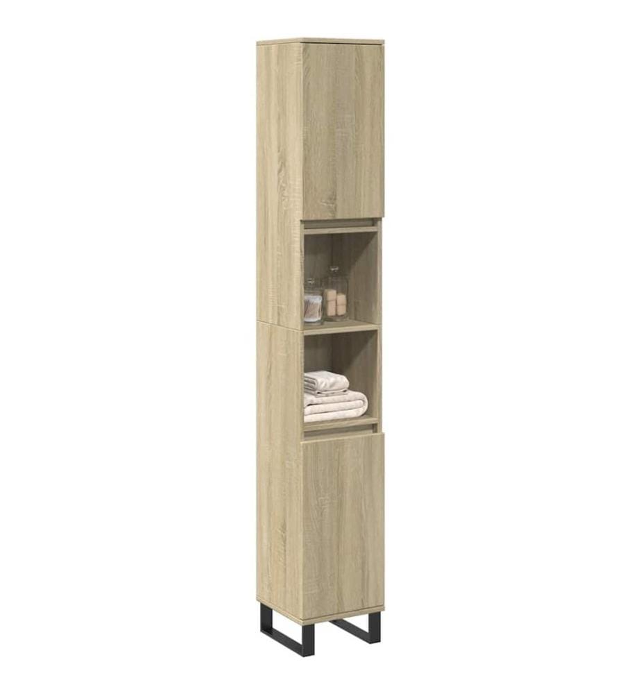 Armoire salle de bain chêne sonoma 30x30x190 cm