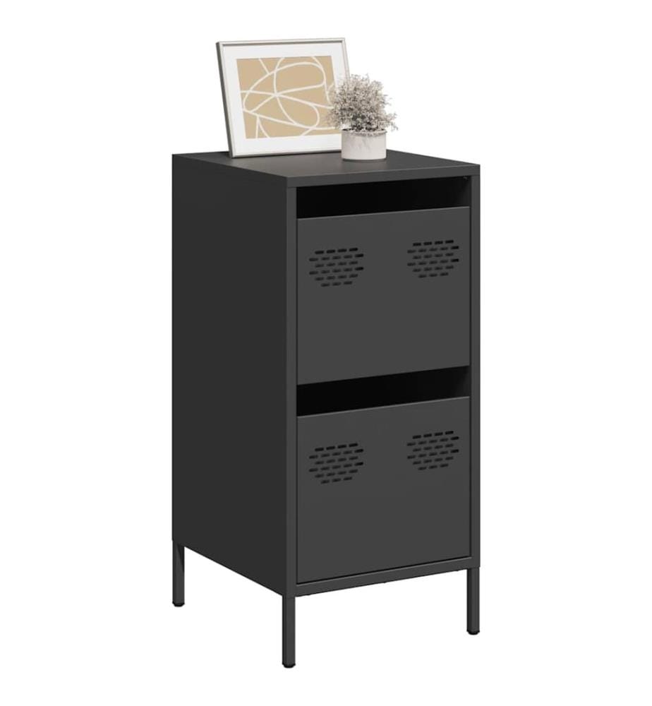 Buffet noir 35x39x73,5 cm acier laminé à froid