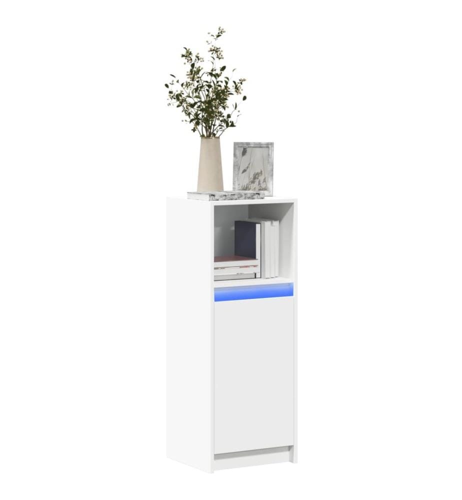 Buffet avec LED blanc 38x34x100 cm bois d'ingénierie