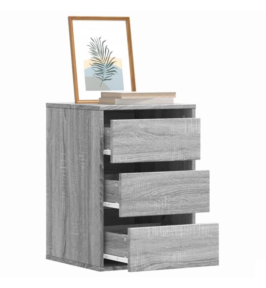 Commode d'angle sonoma gris 40x41x58 cm bois d'ingénierie