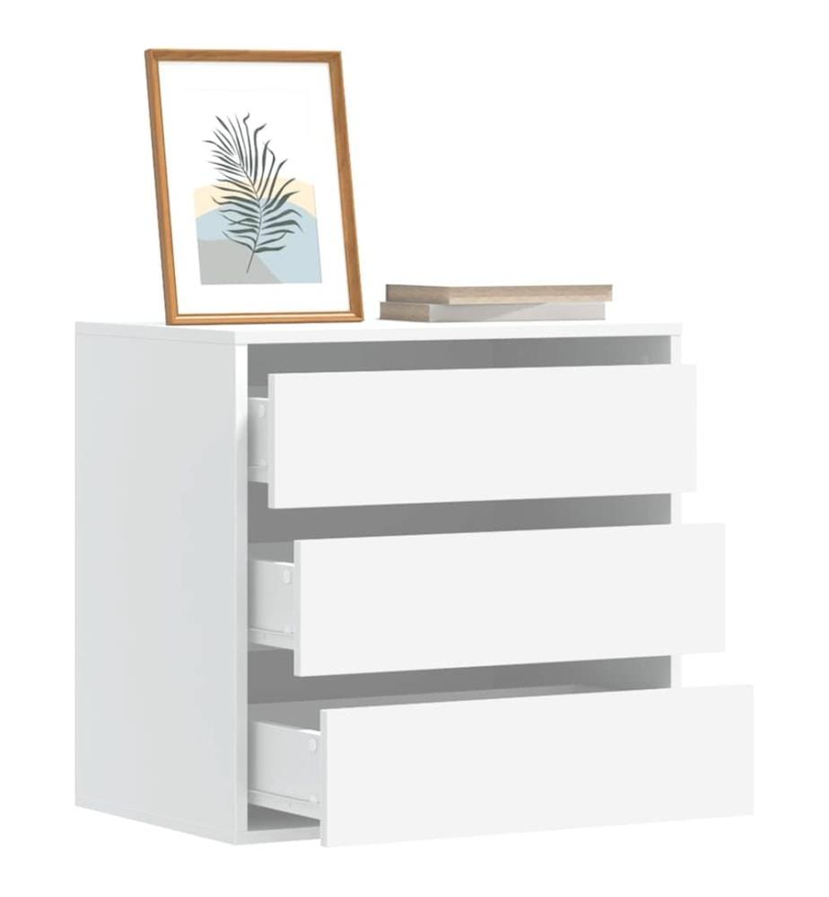 Commode d'angle blanc 60x41x58 cm bois d'ingénierie