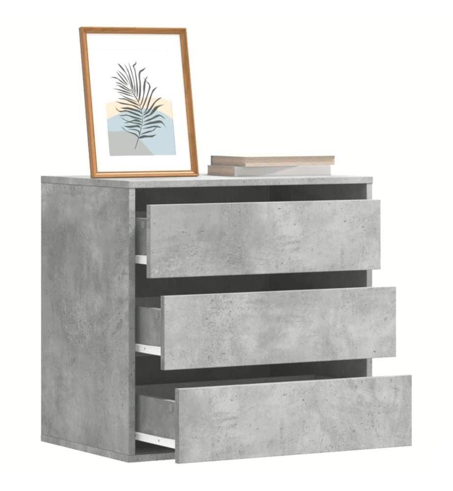 Commode d'angle gris béton 60x41x58 cm bois d'ingénierie