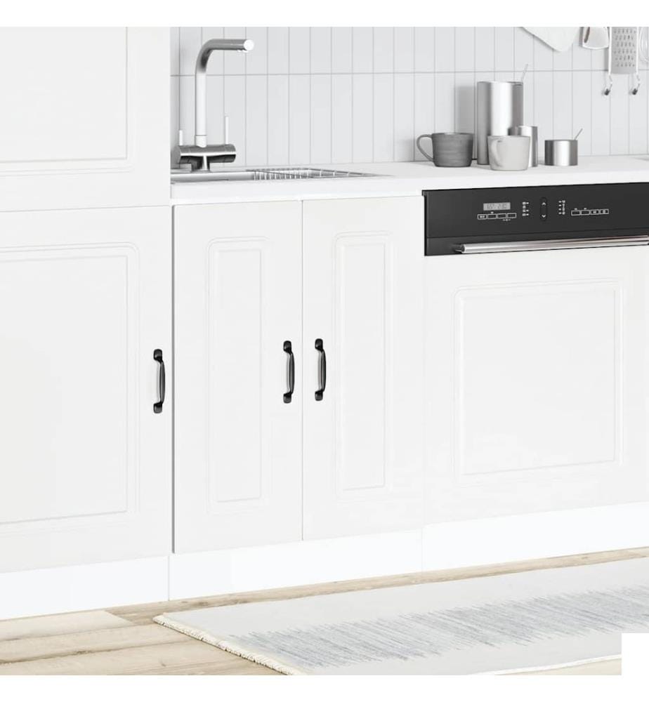 Meuble bas pour évier Kalmar blanc 60x46x81,5cm bois ingénierie