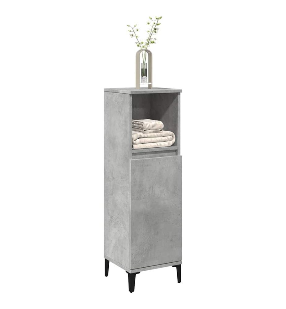 Armoire de salle de bain gris béton 30x30x100 cm