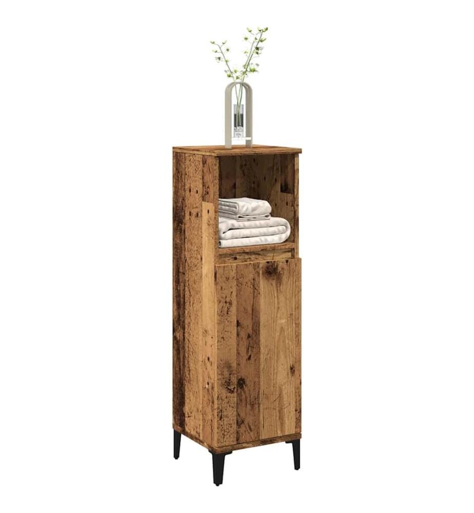 Armoire de salle de bain vieux bois 30x30x100cm bois ingénierie