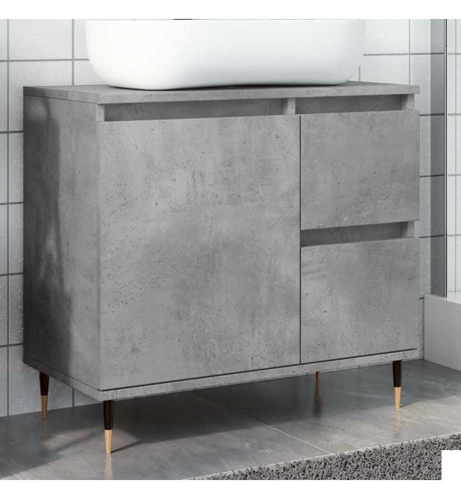 Armoire de salle de bain gris béton 65x33x60 cm