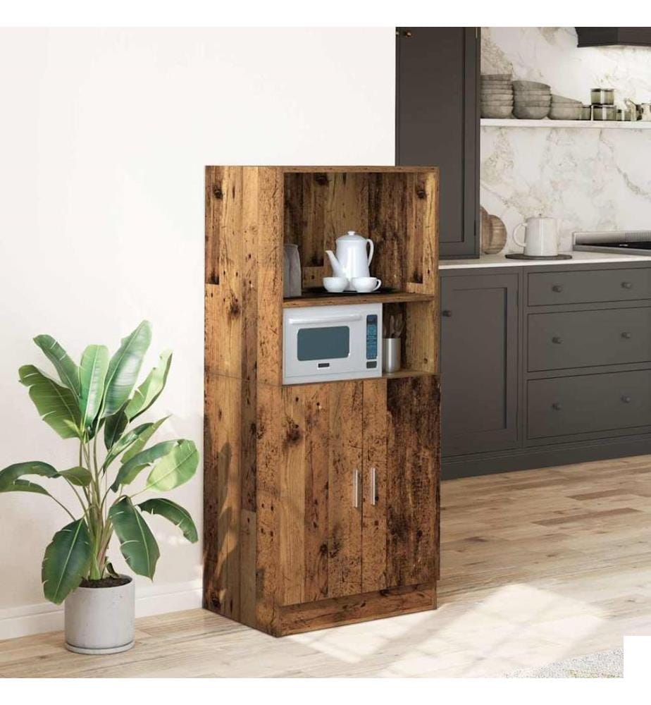 Armoire de cuisine vieux bois 57x41,5x131,5 cm bois ingénierie