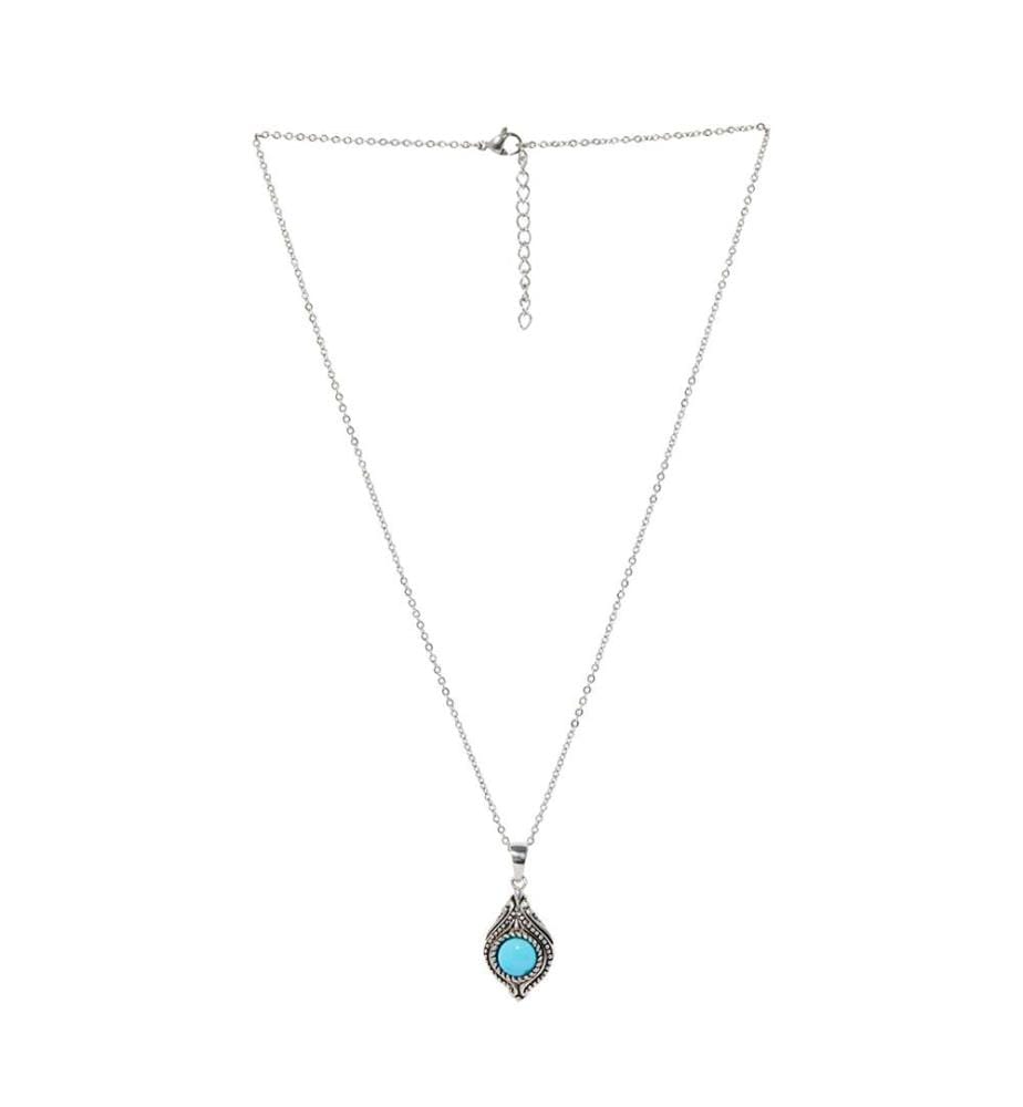 Pendentif Keban Turquoise - Argenté