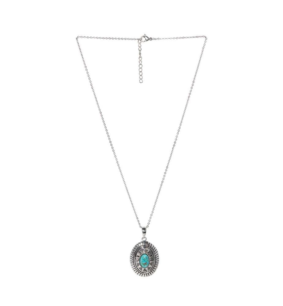 Pendentif Tunkuruchu Turquoise - Argenté