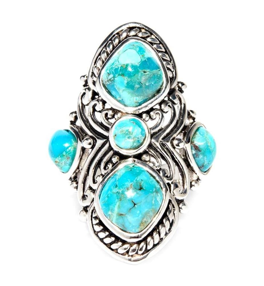 Bague Luna Turquoise - Argenté