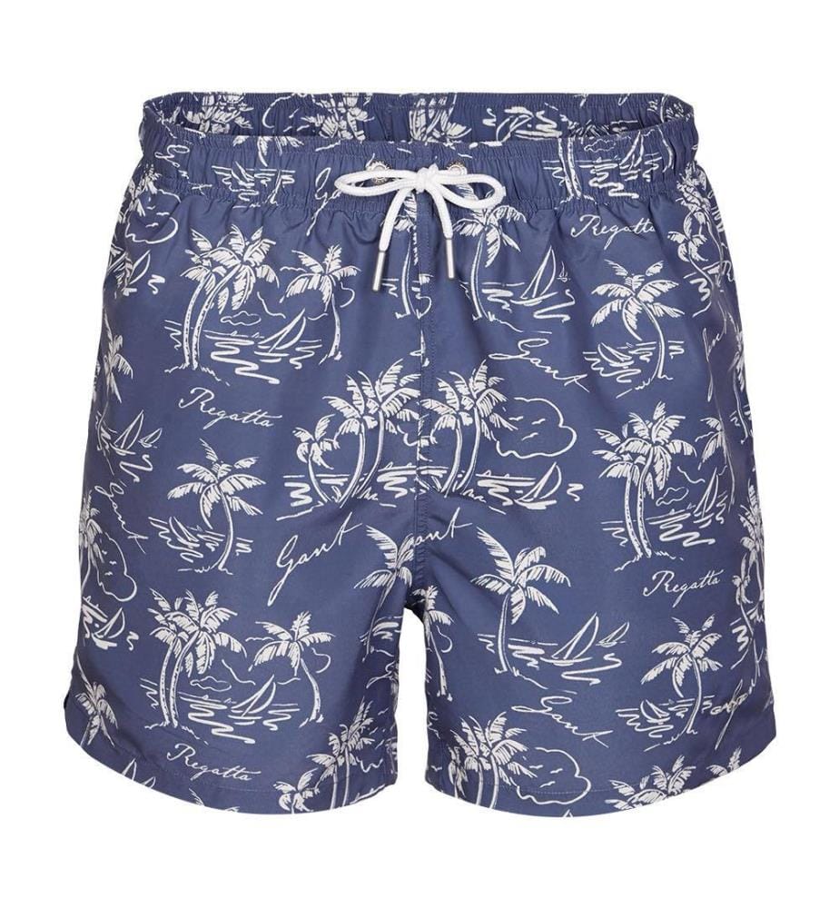 Short de bain imprimé Island - Dusty Navy
