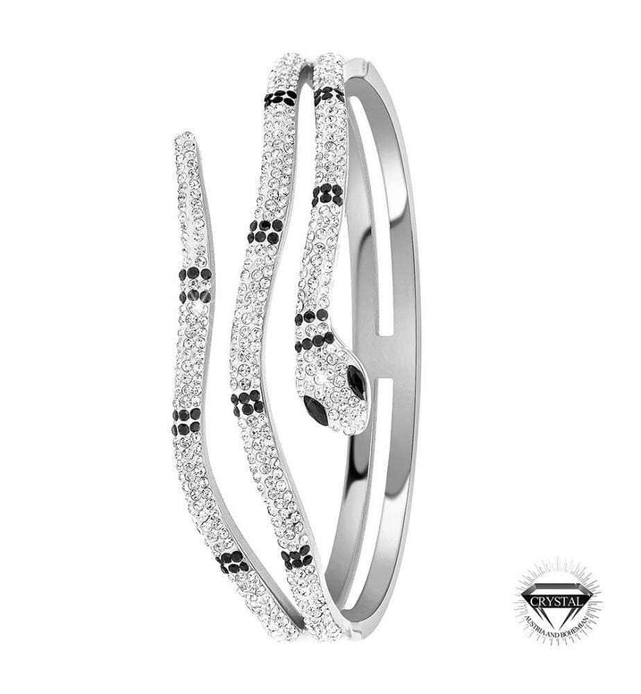 Bracelet serpent en acier inoxydable en Acier Rhodié - Argenté