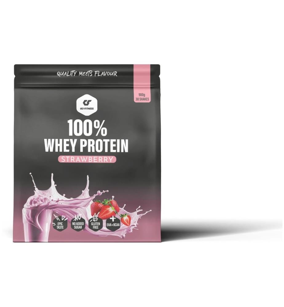 Go Fitness - Poudre 100% Whey Protein Fraise 900 g