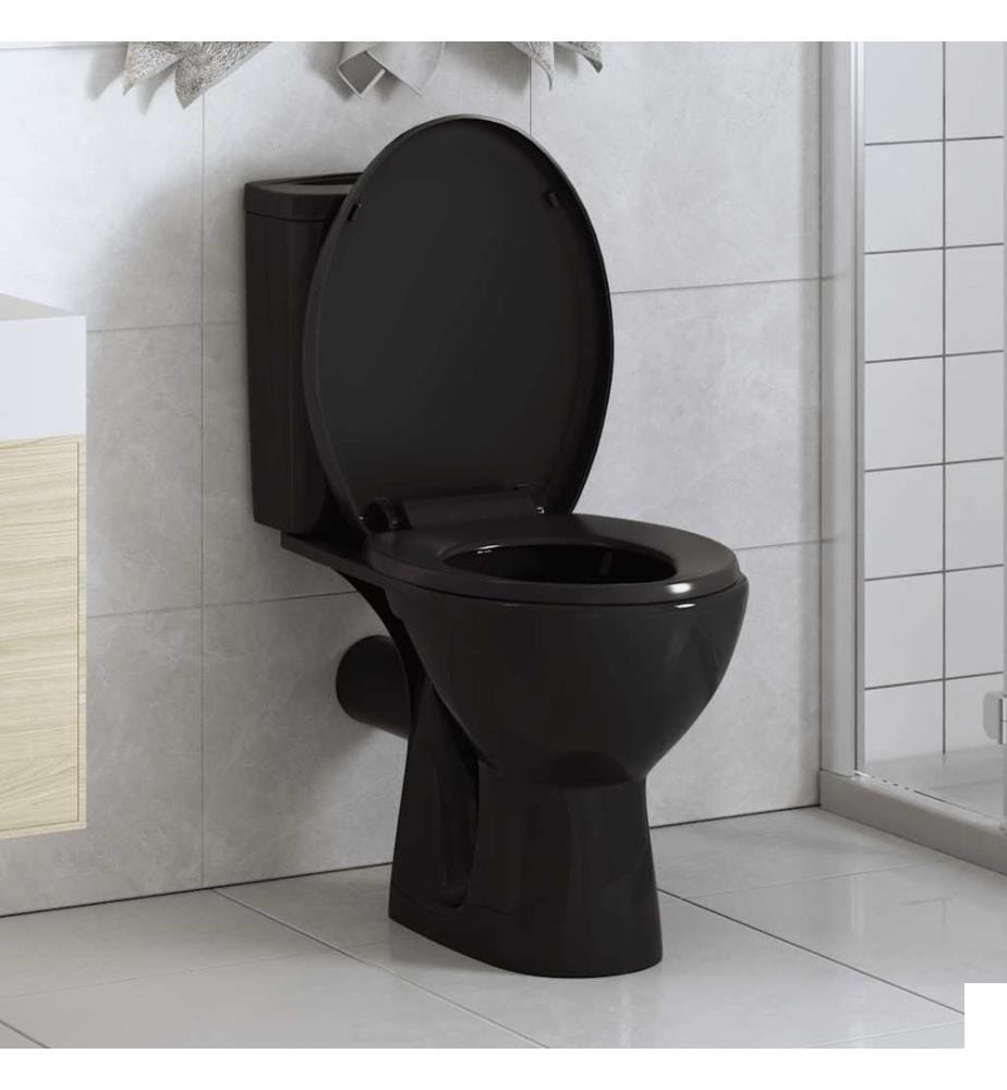 Abattant WC à fermeture en douceur Libération rapide Noir