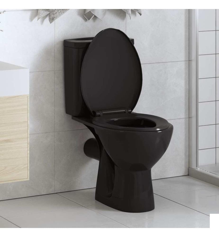 Abattant WC à fermeture en douceur Libération rapide Noir
