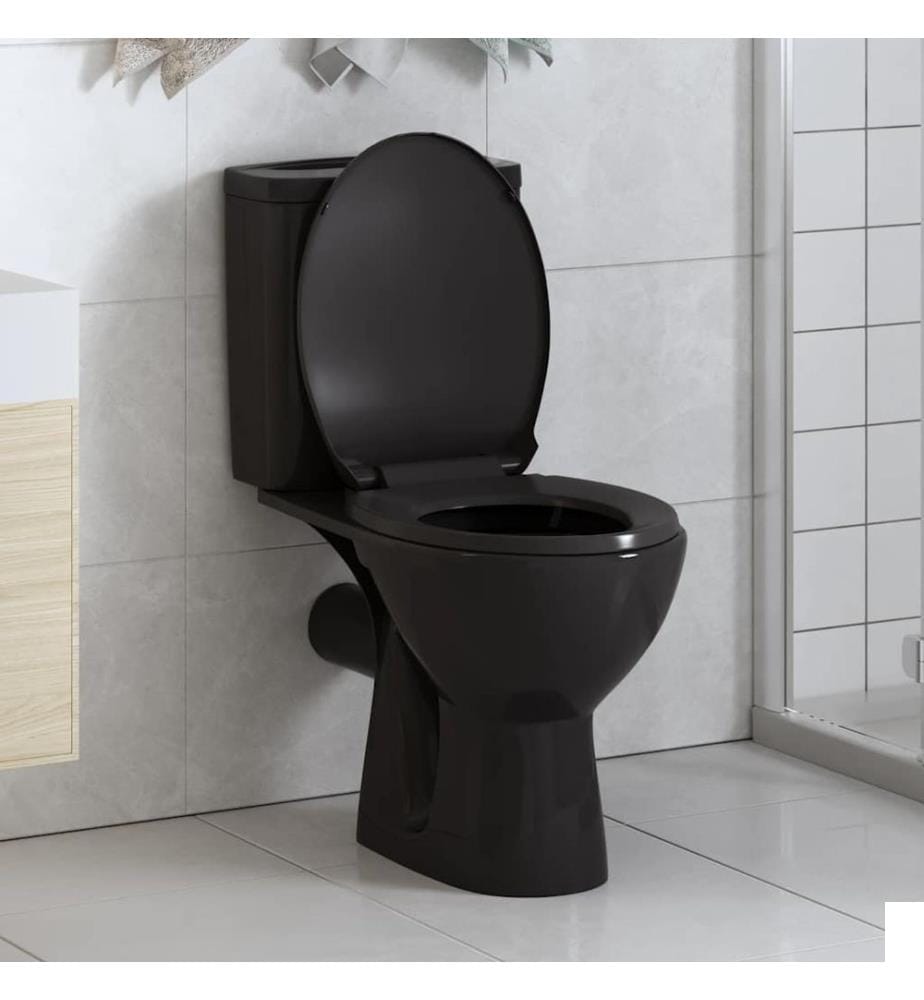 Abattant WC à fermeture en douceur Libération rapide Noir