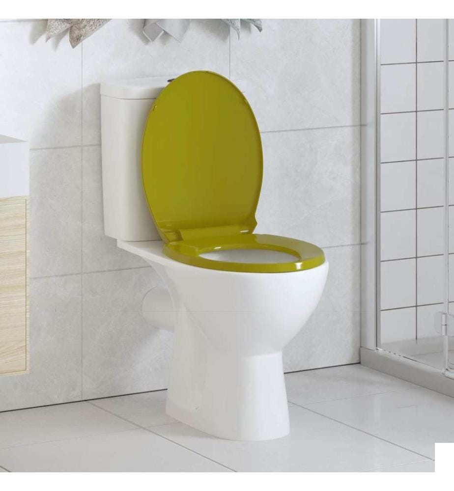 Siège de toilette à fermeture en douceur Vert Ovale