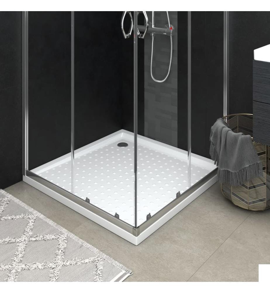 Receveur de douche avec picots Blanc 90x90x4 cm ABS