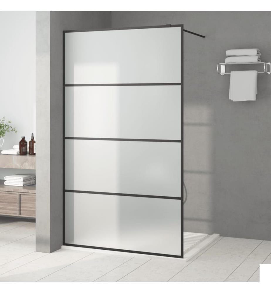 Paroi de douche Noir 115x195 cm Verre ESG dépoli