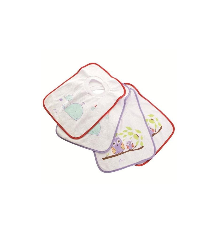DREAMBABY - Bavoir Owl & Whales 36 x 26 cm