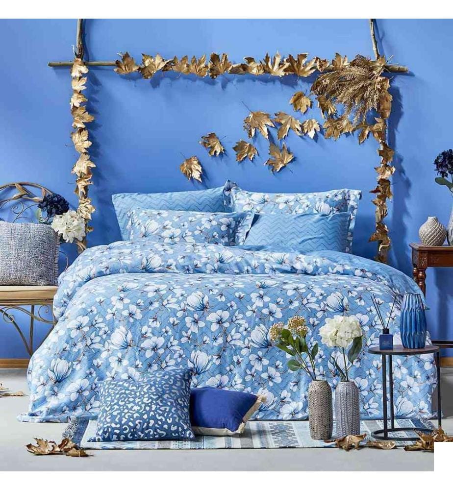 Housse de couette simple Valerie 135x200 cm - Bleu