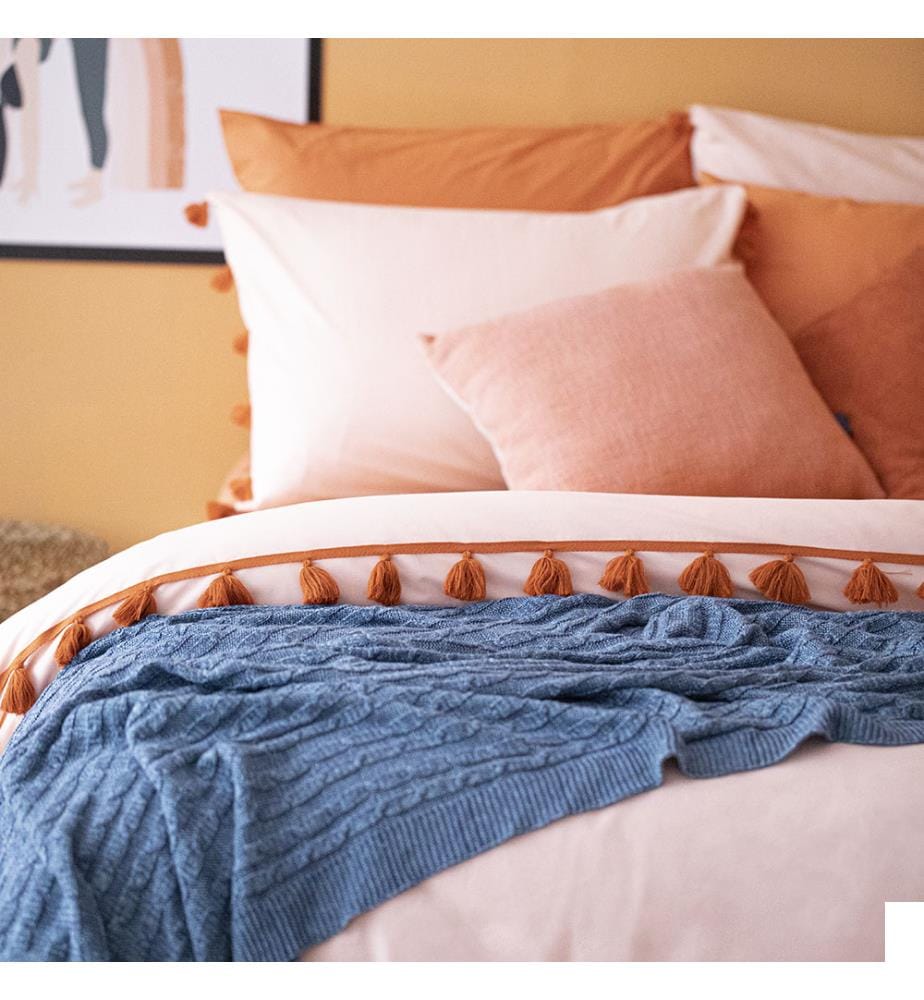 Housse de couette simple Tanora 135x200 cm - Saumon