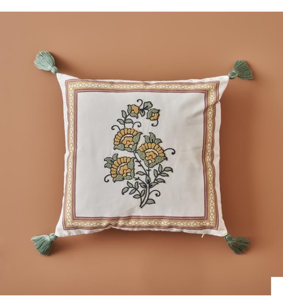 Housse de coussin brodée Indian Dream 43x43 cm - Multicolore