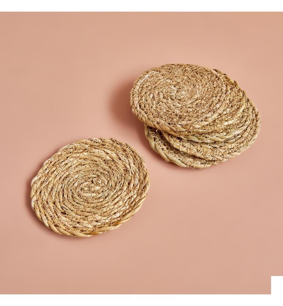 Sous-verres Rafe 6 pièces 10 cm - Naturel