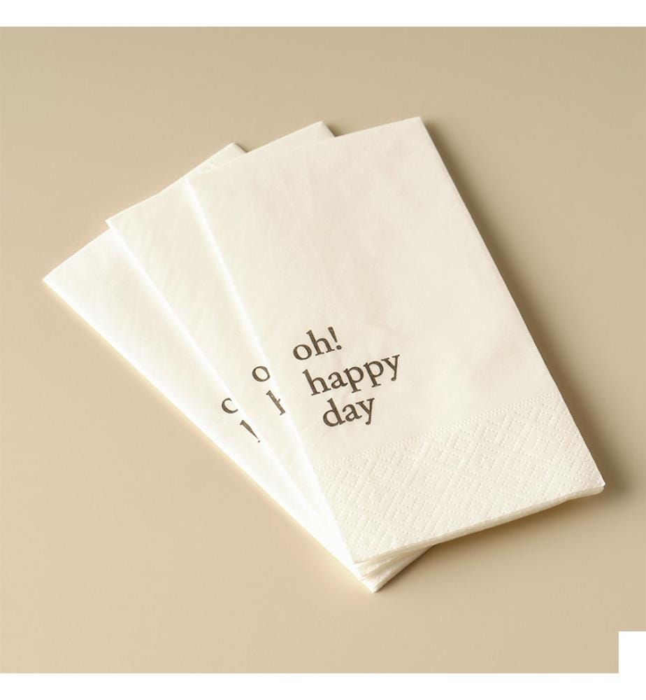 Serviettes en papier Oh Happy Day 25 pièces 33x33 cm - Marron