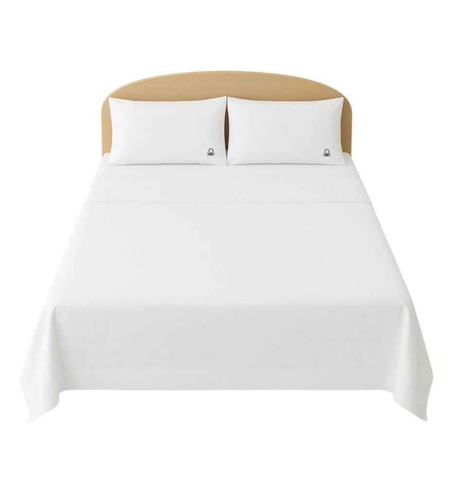 Ensemble de draps 4 PiècesKing : Drap plat (270x280cm avec ourlet simple de 5cm) + Drap-housse (200x200+40cm rabat) + 2 Taies d'oreiller (50x85cm) 100% Coton