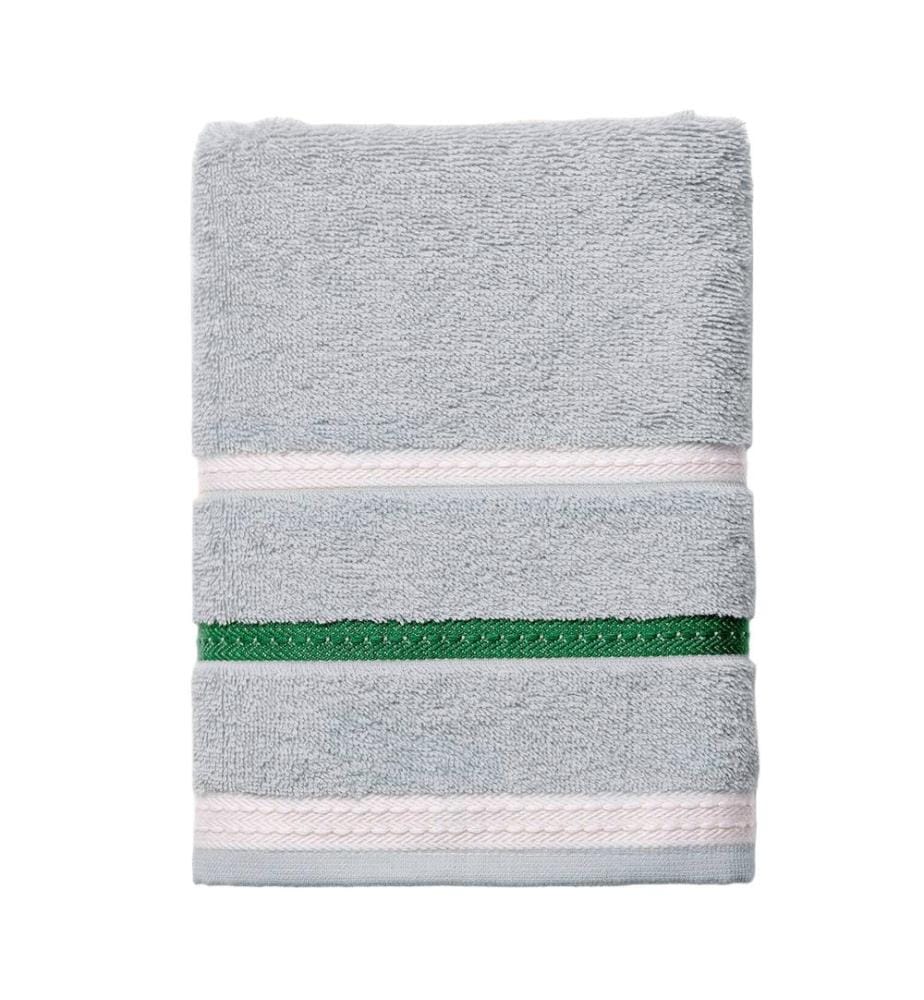 Serviette 50x90cm 450Gms 100% coton Gris avec rayures neutres Benetton