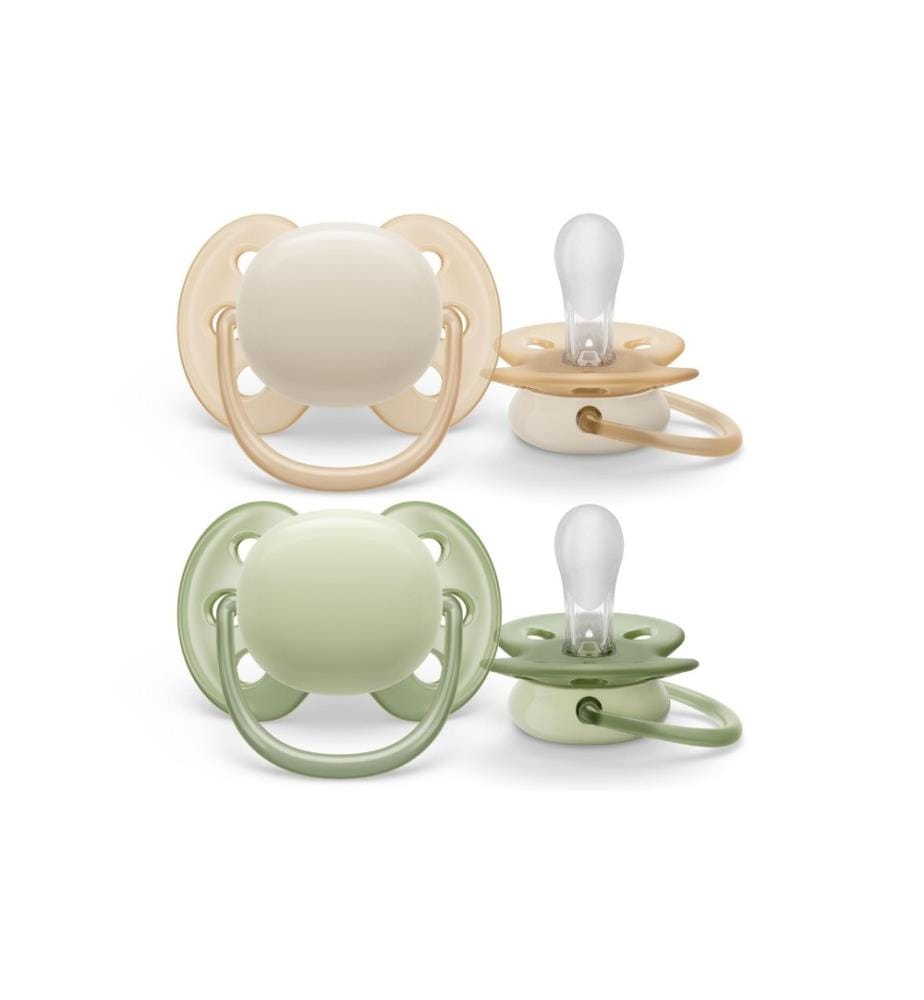 PHILIPS AVENT - Tétines ultra soft 0-6 mois Vert Clair/Beige
