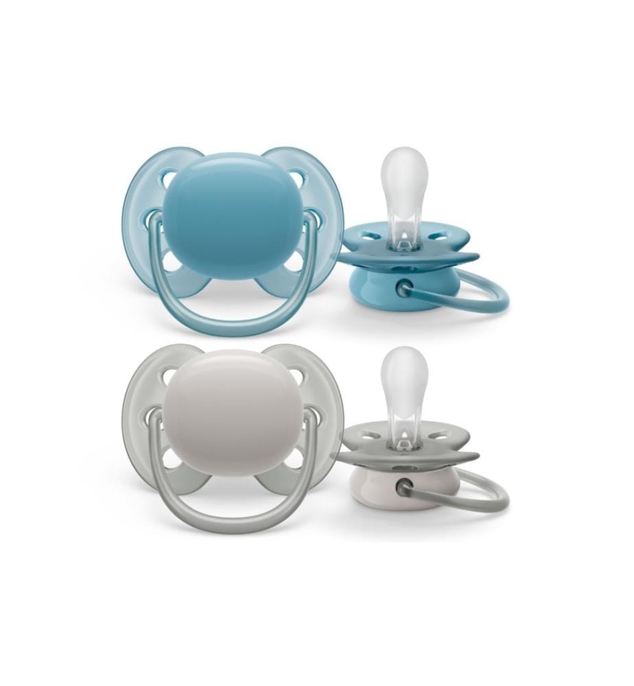 PHILIPS AVENT - Tétines ultra soft 6-18 mois Pétrole/Gris