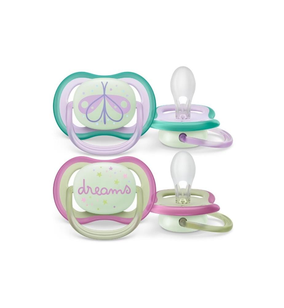 PHILIPS AVENT - Tétines ultra air Night 0-6 mois Motte/Dreams