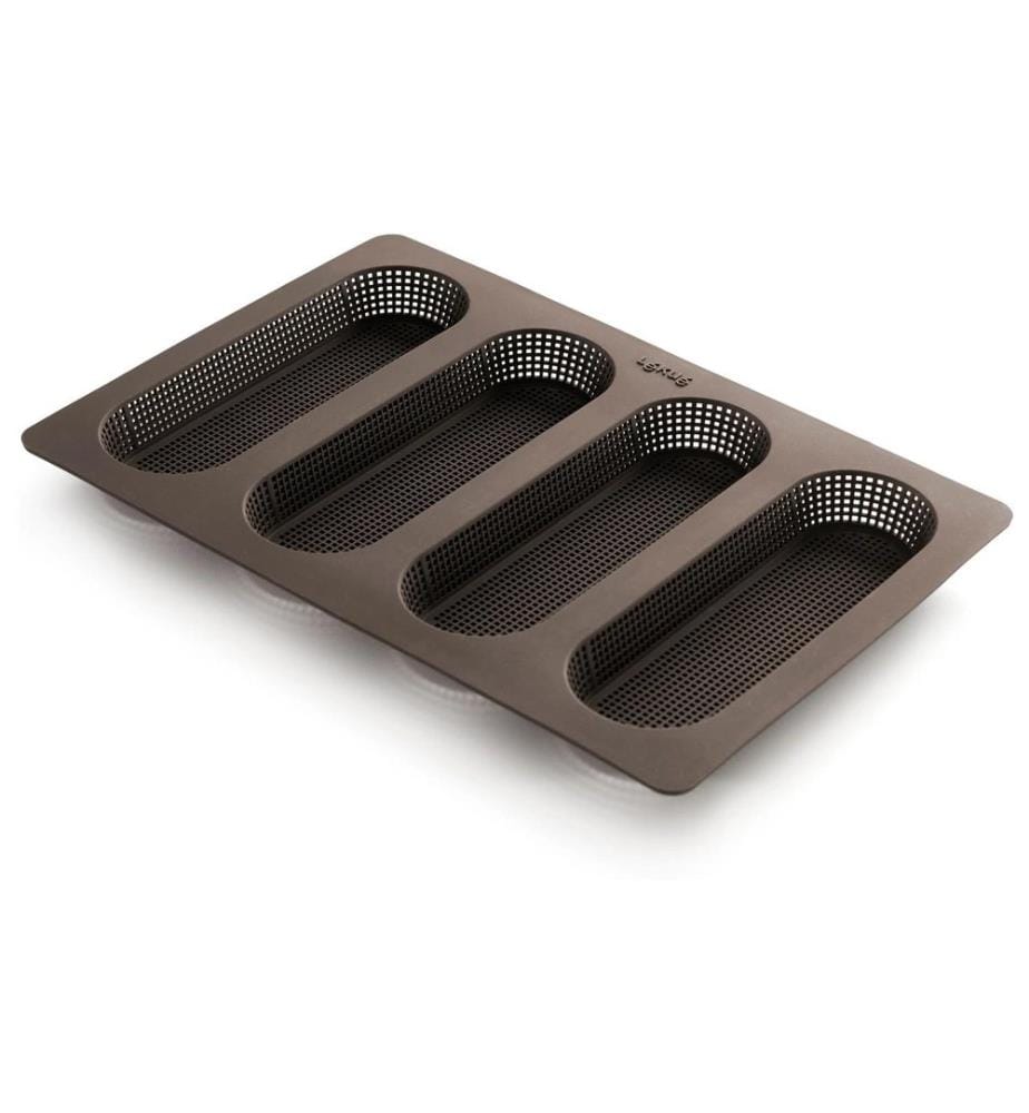 Lékué Moule à mini-baguette, Silicone, Marron