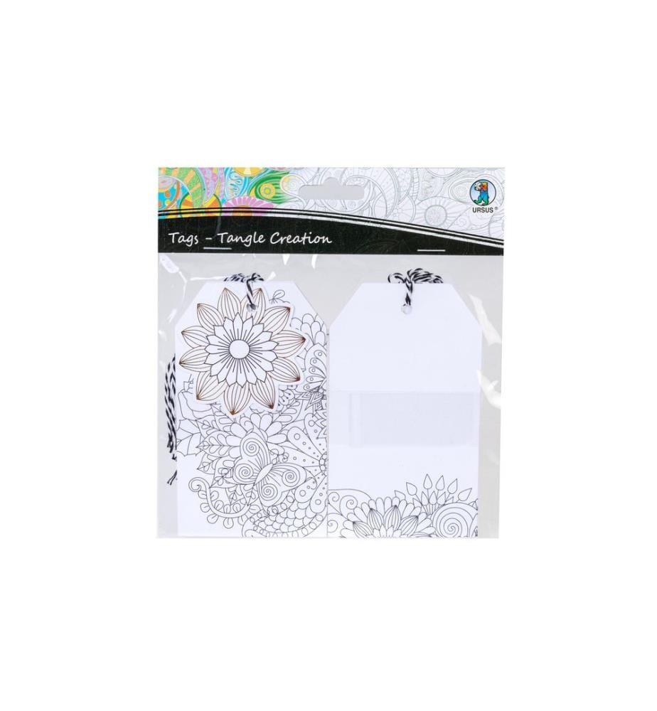 URSUS Étiquettes cadeaux Fleur 7 x 12 cm, 10 pièces