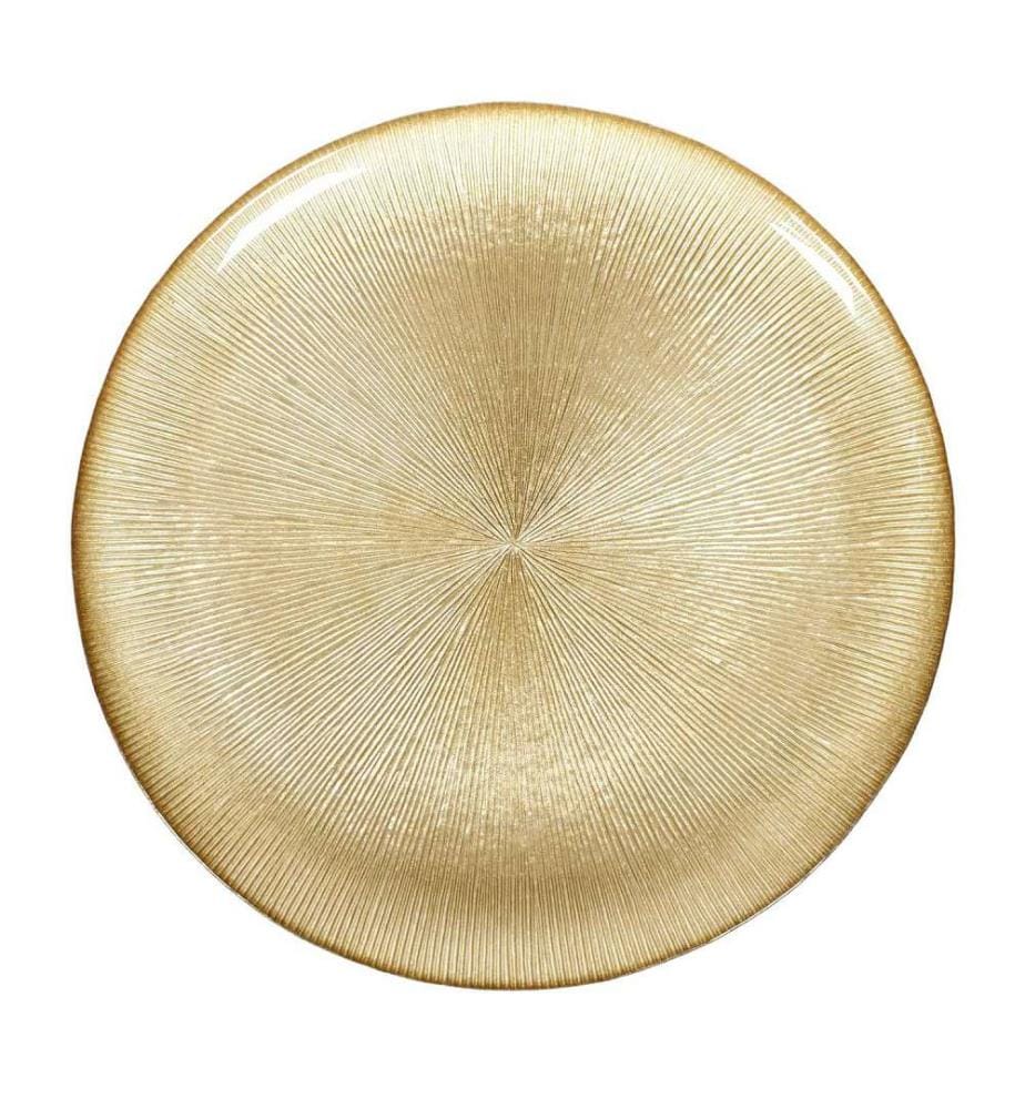 Lot de 6 Assiettes en Verre 27 cm - Doré