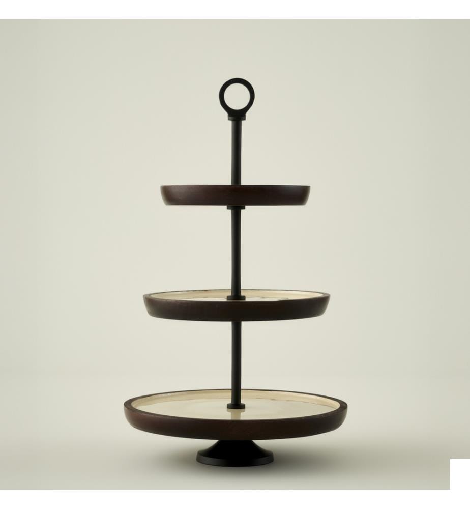 Présentoir à gâteau 3 étages Carina 30 × 30 × 50 cm - Crème