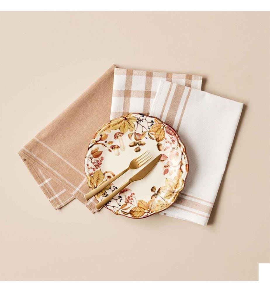 Lot de 3 torchons Liberty 45 × 65 cm - Beige