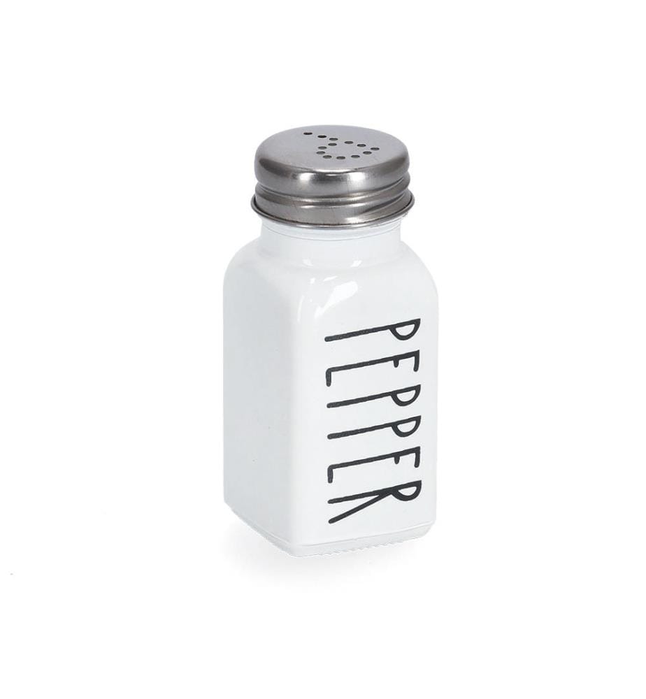 Poivrière Pepper, 80 ml en Verre/Métal - Blanc