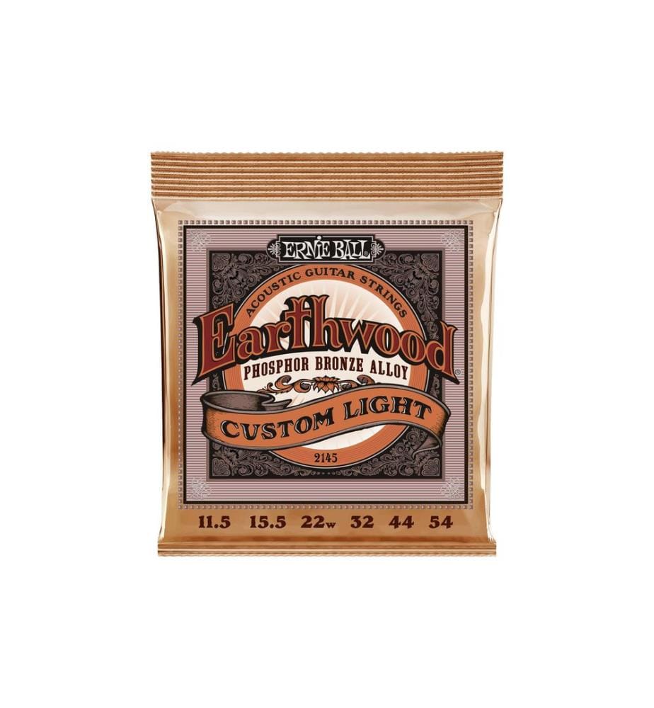 Ernie Ball - Cordes de guitare 2145 Earthwood PB  Custom Light 11.5-54